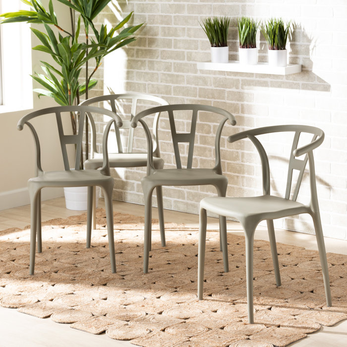 17 Stories Eyonna Modern And Contemporary Black Plastic 4Piece Dining